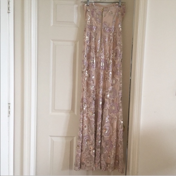 Speechless Strapless Floral Sequined Maxi Juniors3 - Picture 3 of 4